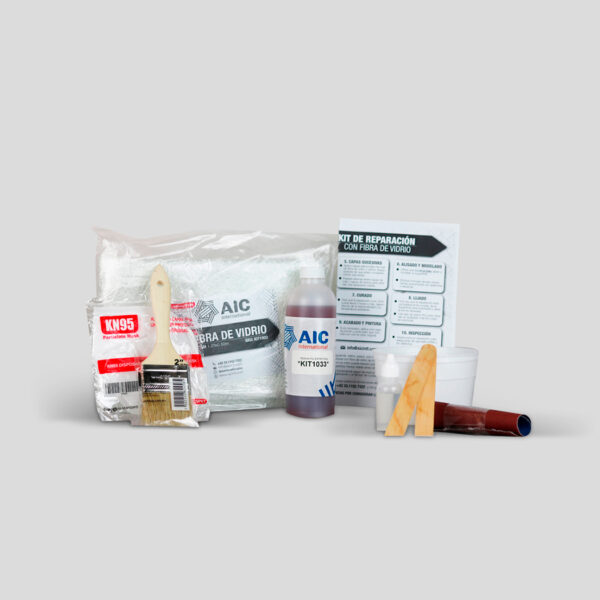 Kit de Reparacion de Fibra de Vidrio con Resina Poliester